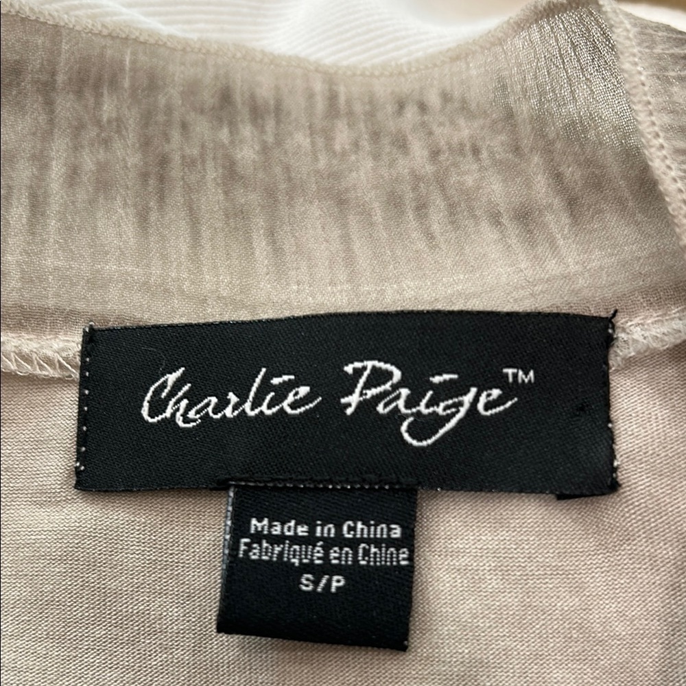 Charlie Paige Tan Relaxed Asymmetrical Tunic - Picture 7 of 9